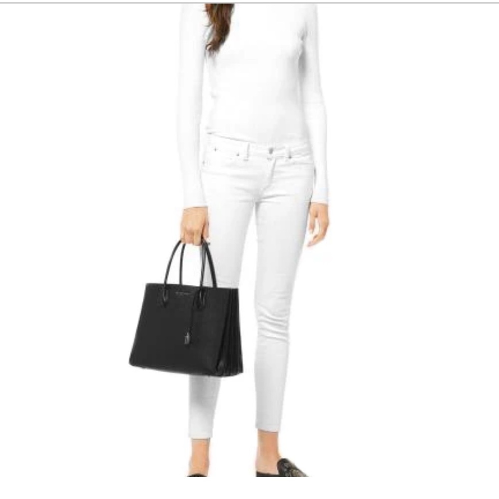 Michael Kors Mercer Large Pebbled Leather Accordion Tote Bag